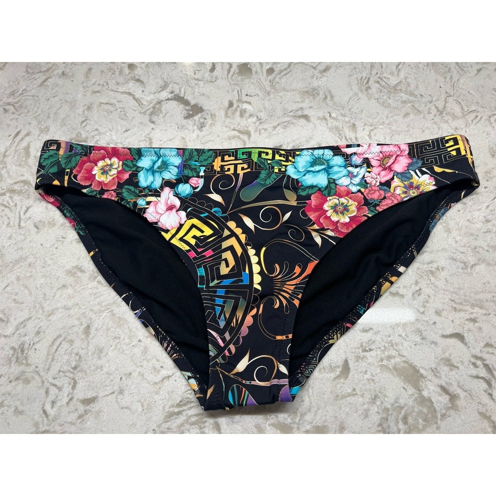 Johnny Was swim bikini bottom peace floral hipster vibrant beach pool boho XL - Picture 3 of 10